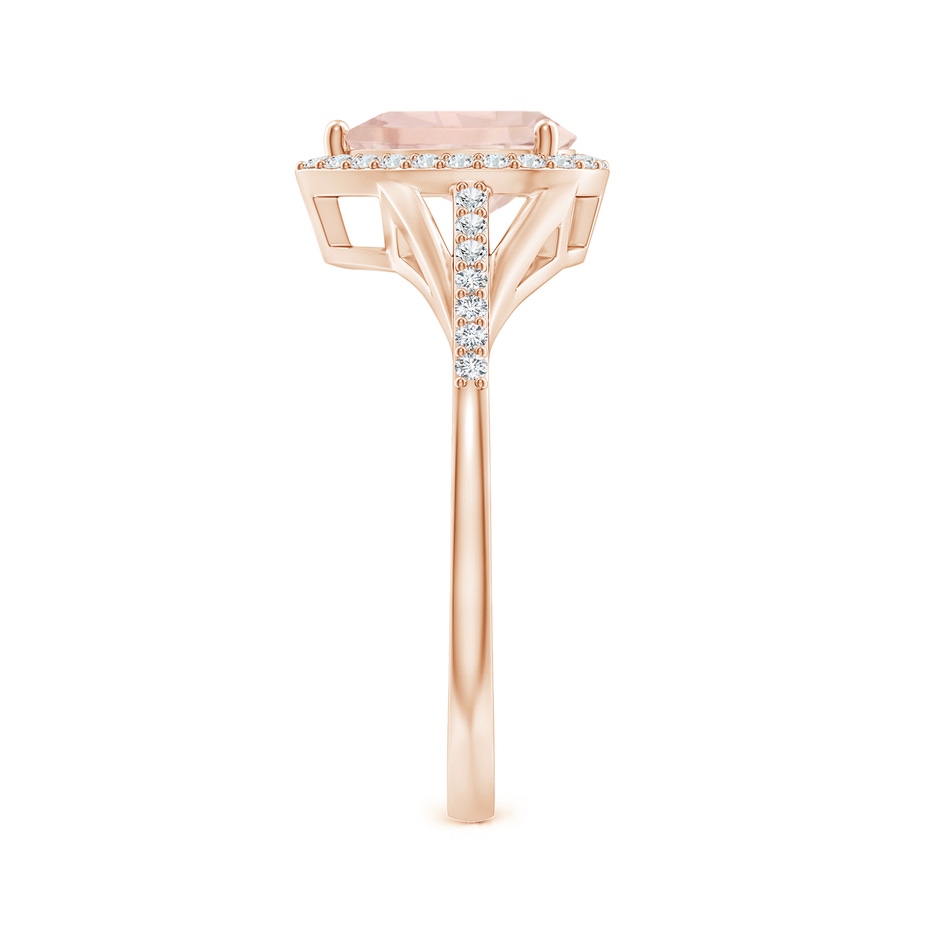 8x6mm A Pear-Shaped Morganite Ring with Diamond Halo in Rose Gold side-2
