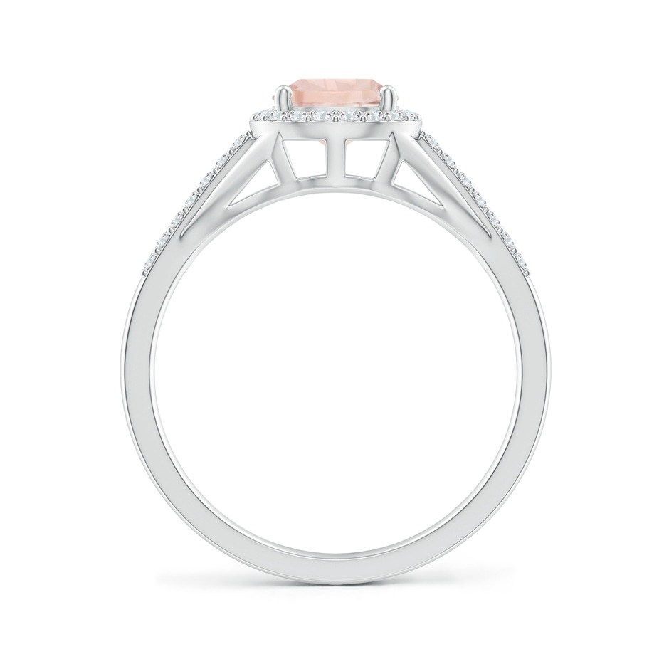 8x6mm A Pear-Shaped Morganite Ring with Diamond Halo in White Gold side-1