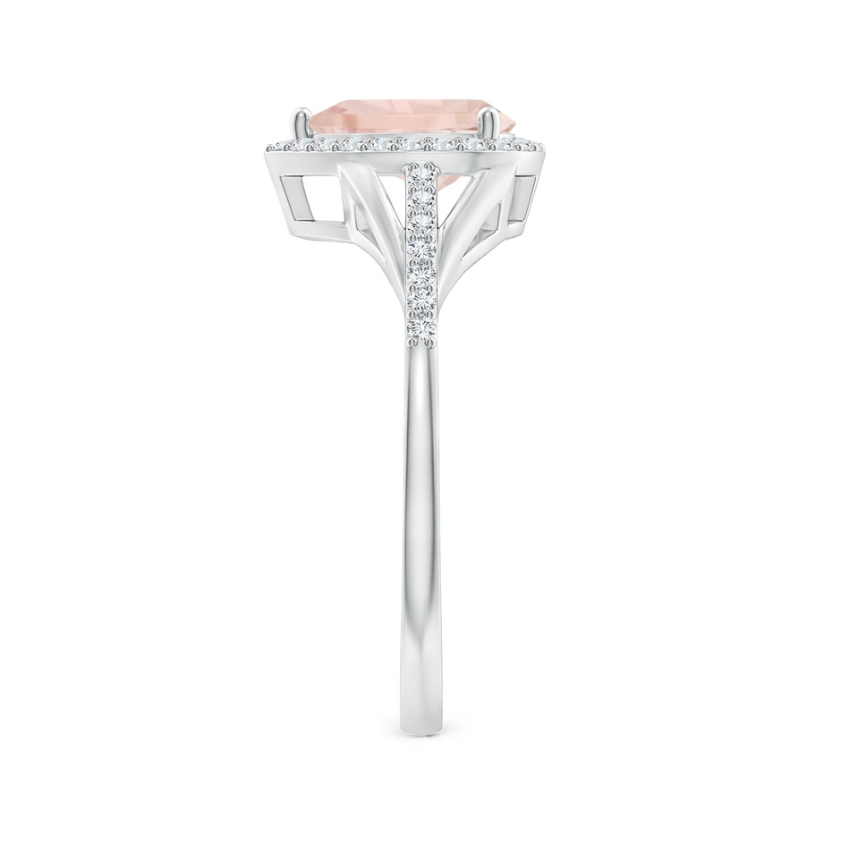 8x6mm A Pear-Shaped Morganite Ring with Diamond Halo in White Gold side-2