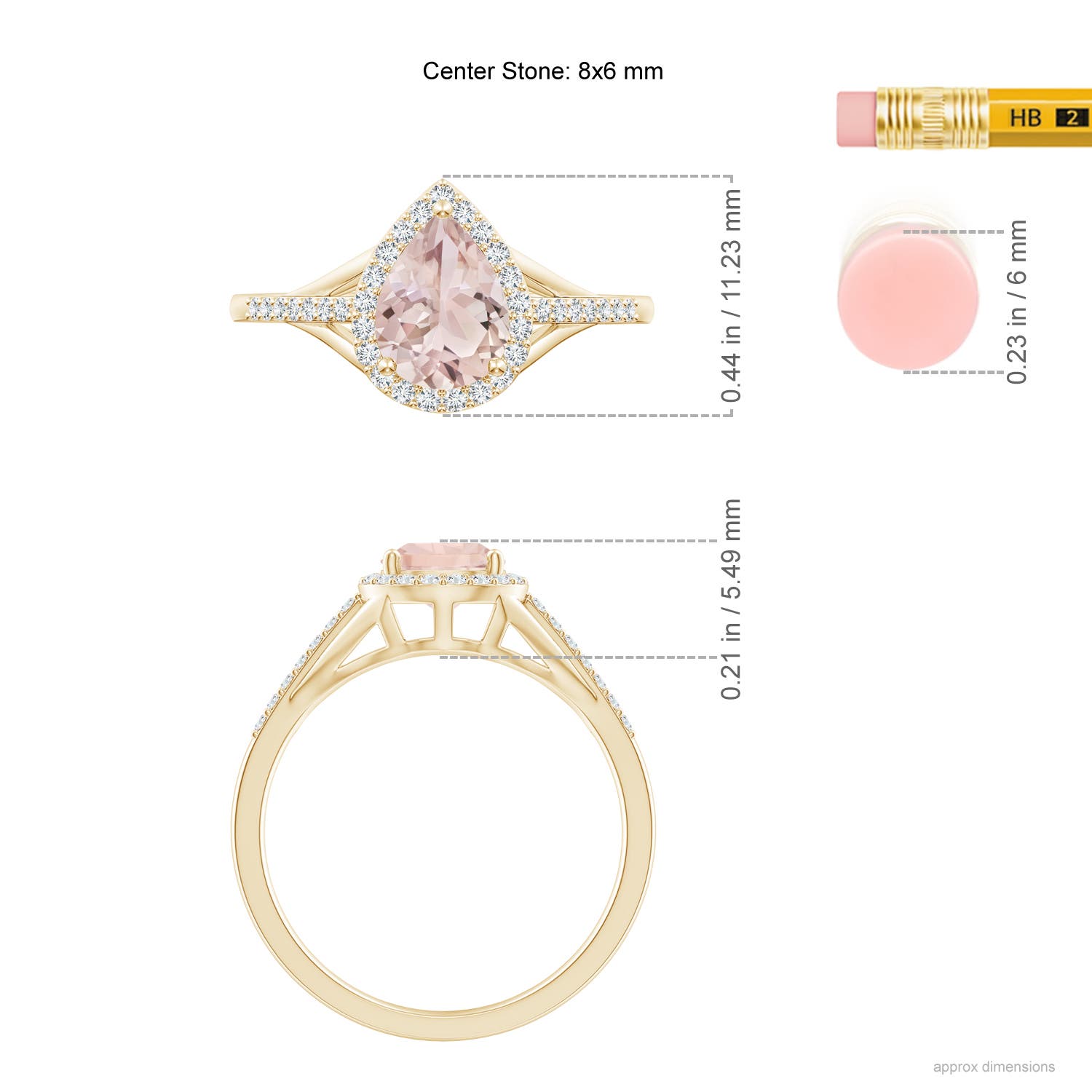 A - Morganite / 1.16 CT / 14 KT Yellow Gold