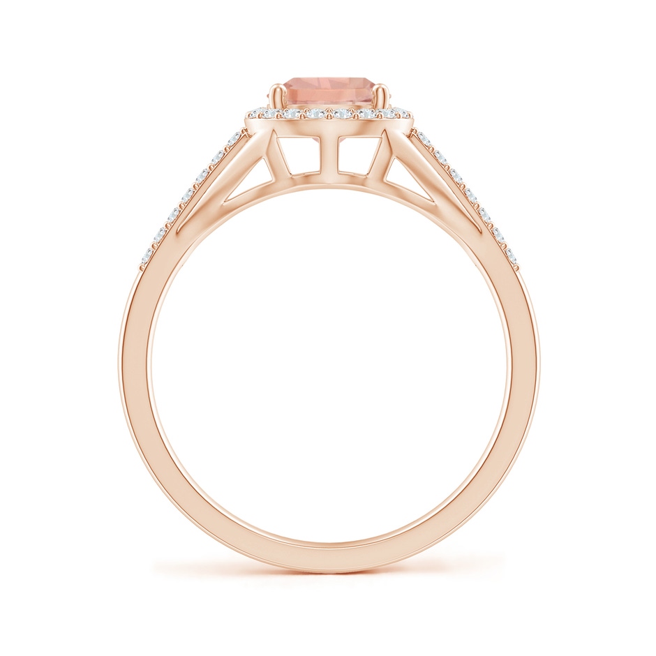 8x6mm AAA Pear-Shaped Morganite Ring with Diamond Halo in Rose Gold side-1