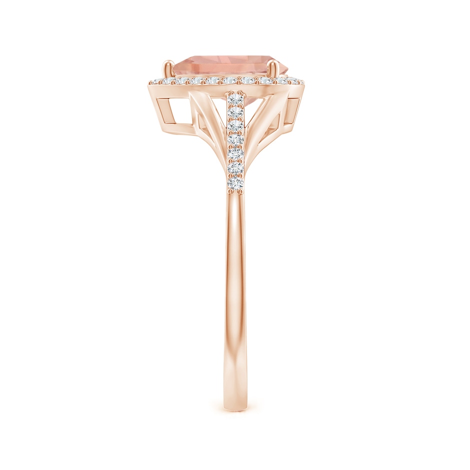 8x6mm AAA Pear-Shaped Morganite Ring with Diamond Halo in Rose Gold side-2