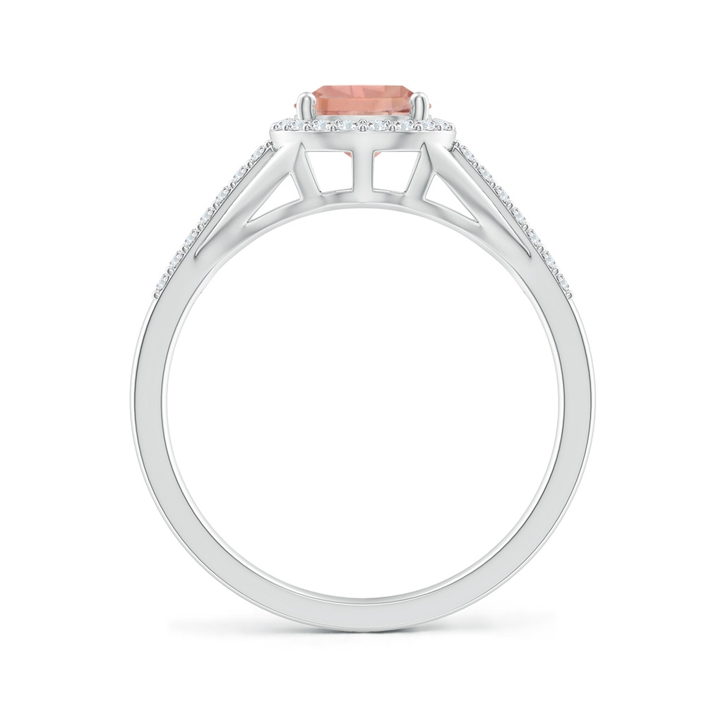 8x6mm AAAA Pear-Shaped Morganite Ring with Diamond Halo in P950 Platinum Side-1