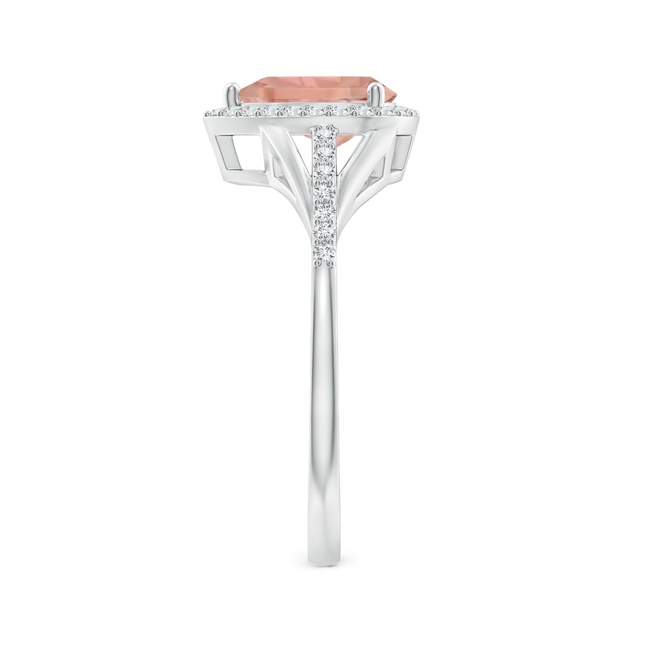 8x6mm AAAA Pear-Shaped Morganite Ring with Diamond Halo in P950 Platinum side-2