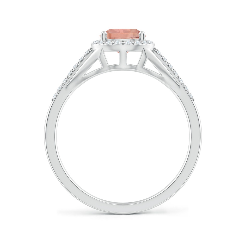 8x6mm AAAA Pear-Shaped Morganite Ring with Diamond Halo in White Gold side-1