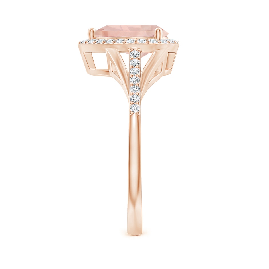 9x6mm AA Pear-Shaped Morganite Ring with Diamond Halo in Rose Gold side-2
