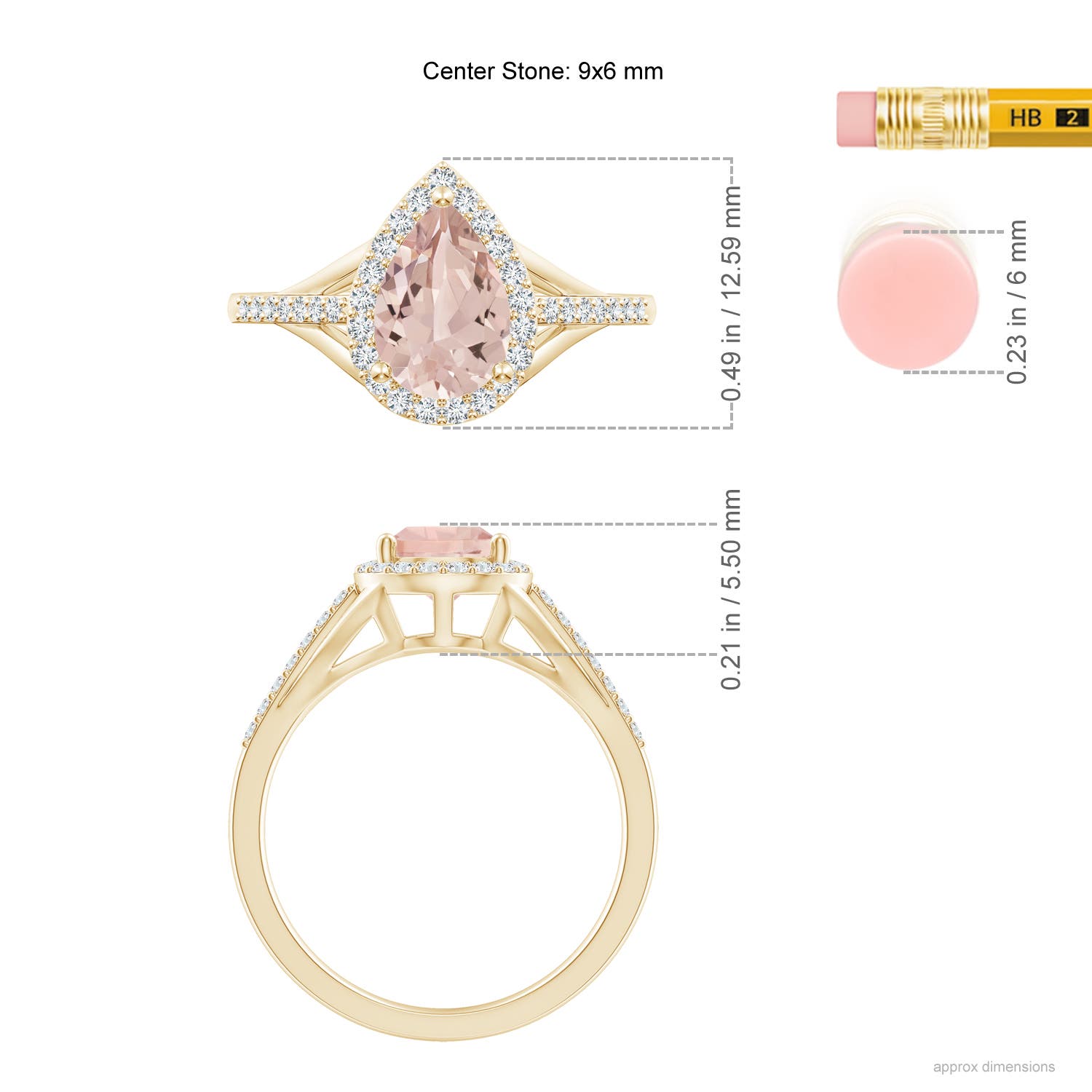 AA - Morganite / 1.43 CT / 14 KT Yellow Gold