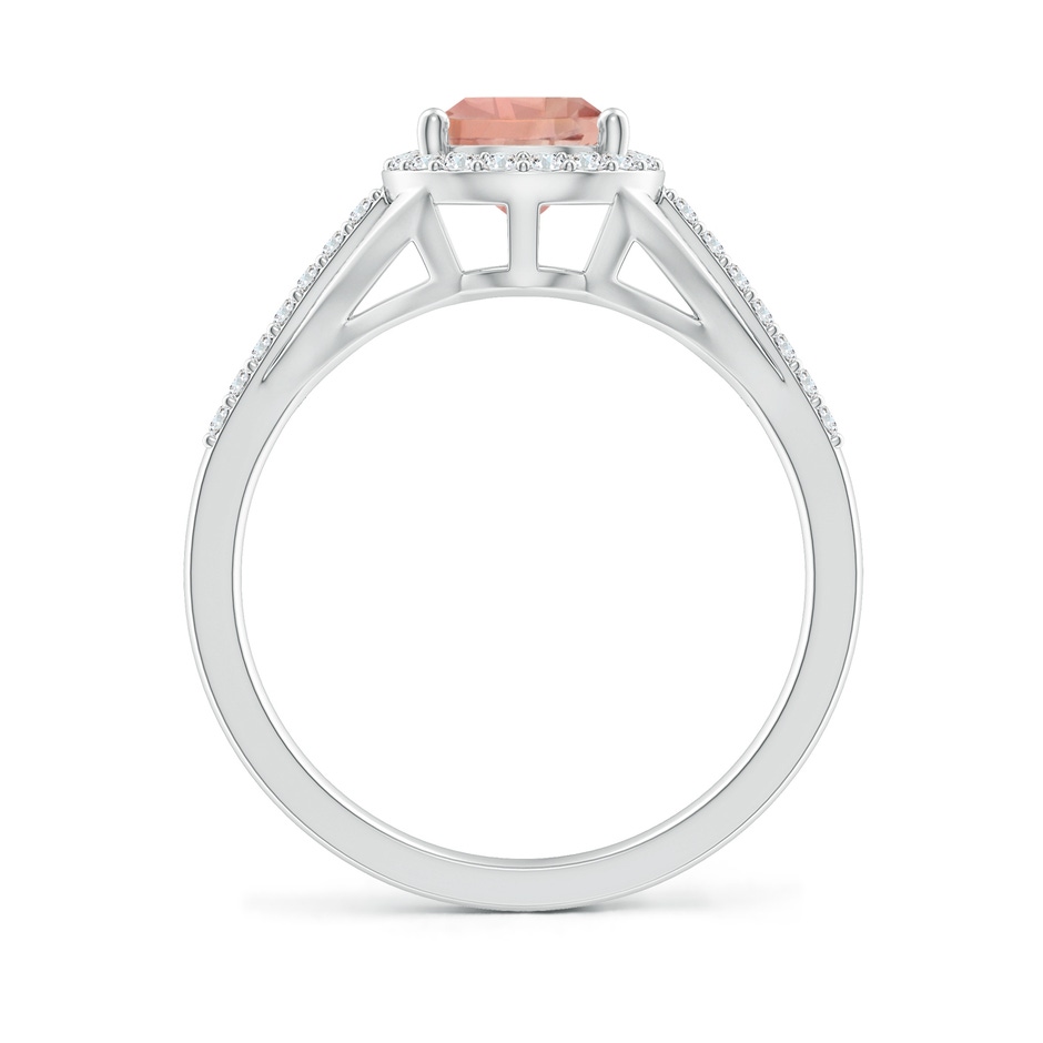9x6mm AAAA Pear-Shaped Morganite Ring with Diamond Halo in P950 Platinum side-1