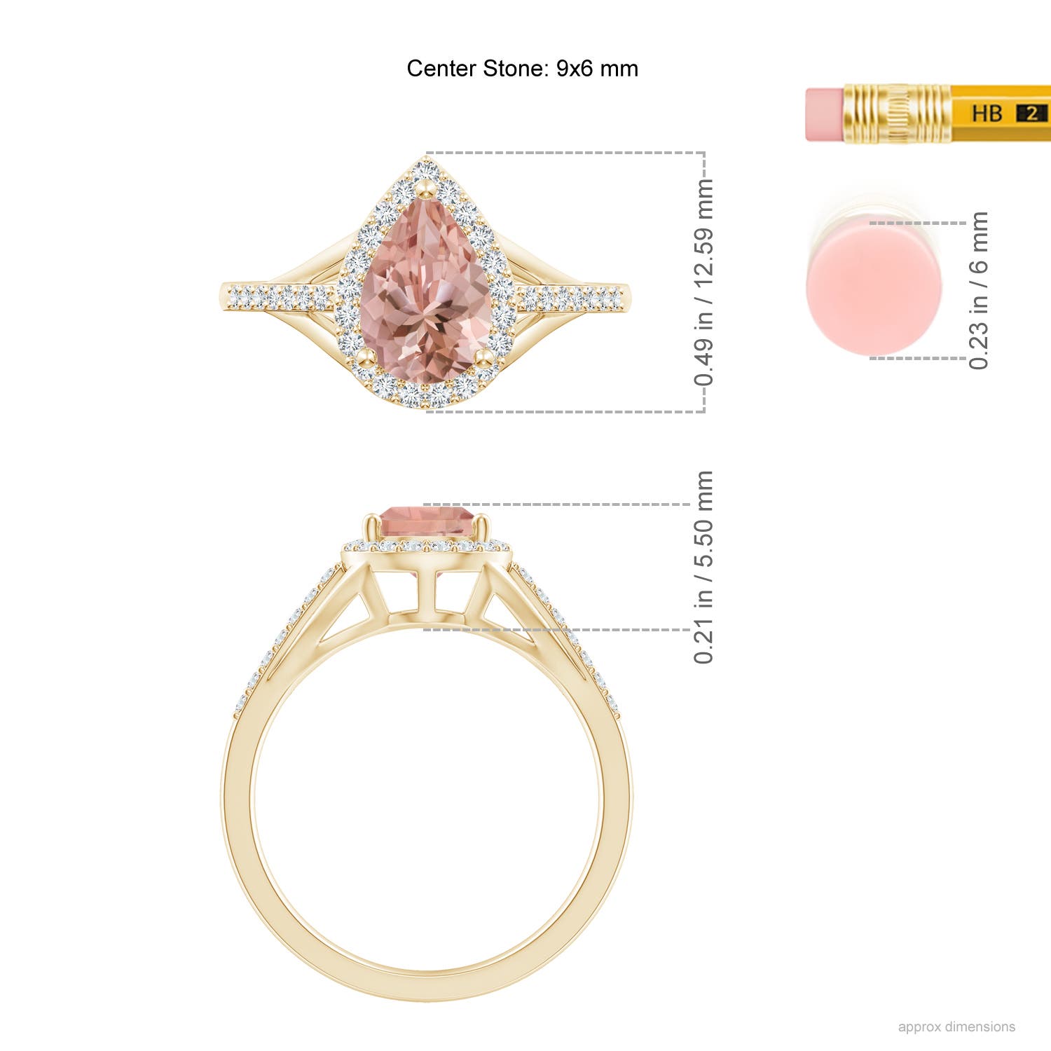 AAAA - Morganite / 1.43 CT / 14 KT Yellow Gold