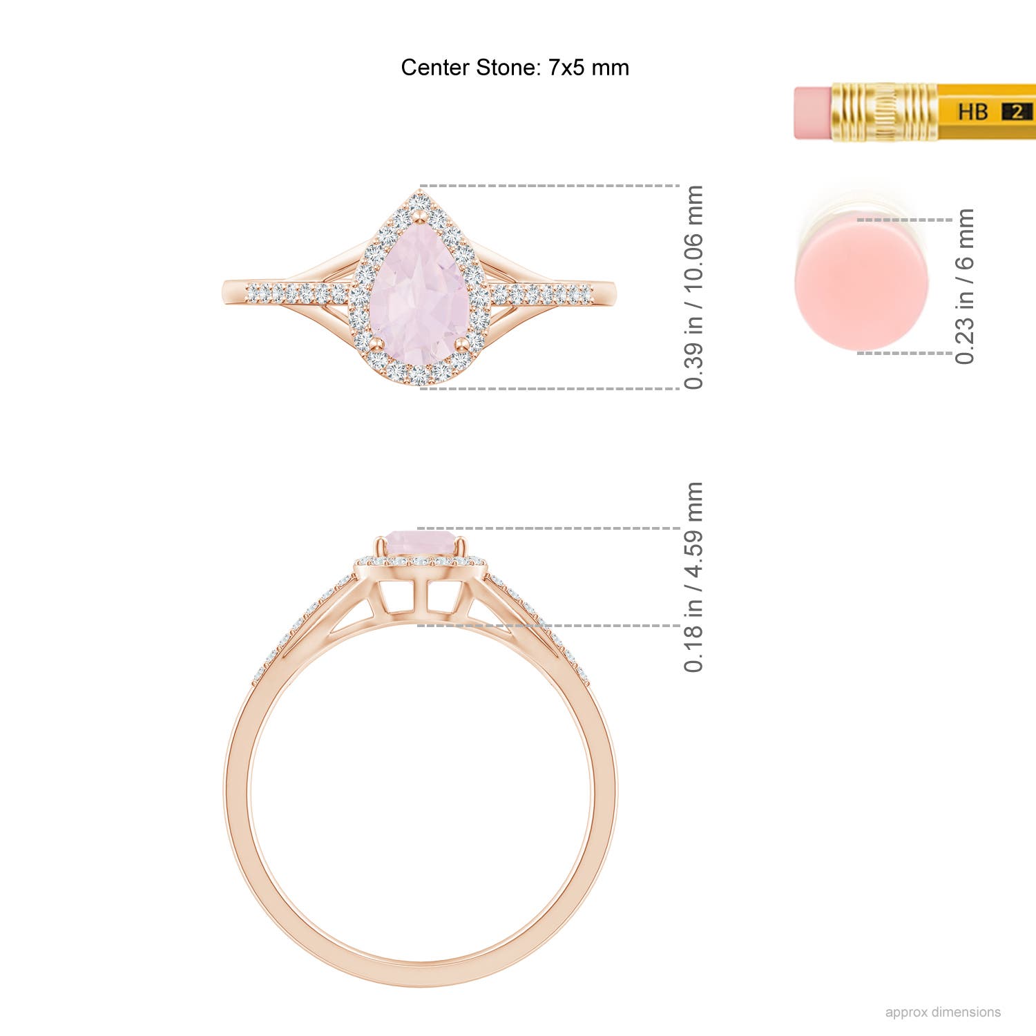 A - Rose Quartz / 0.72 CT / 14 KT Rose Gold