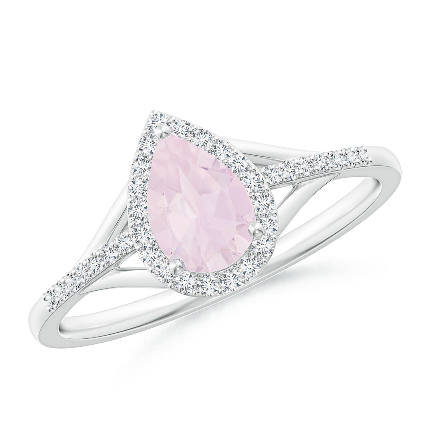 A - Rose Quartz / 0.72 CT / 14 KT White Gold