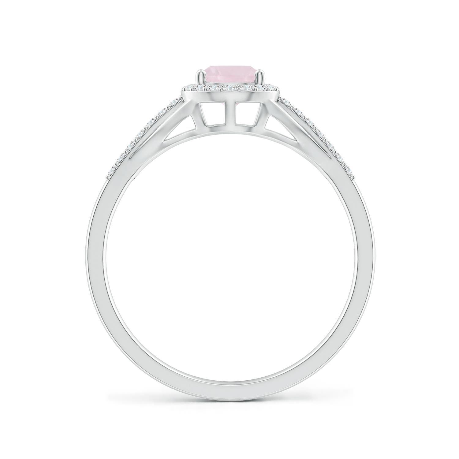 A - Rose Quartz / 0.72 CT / 14 KT White Gold