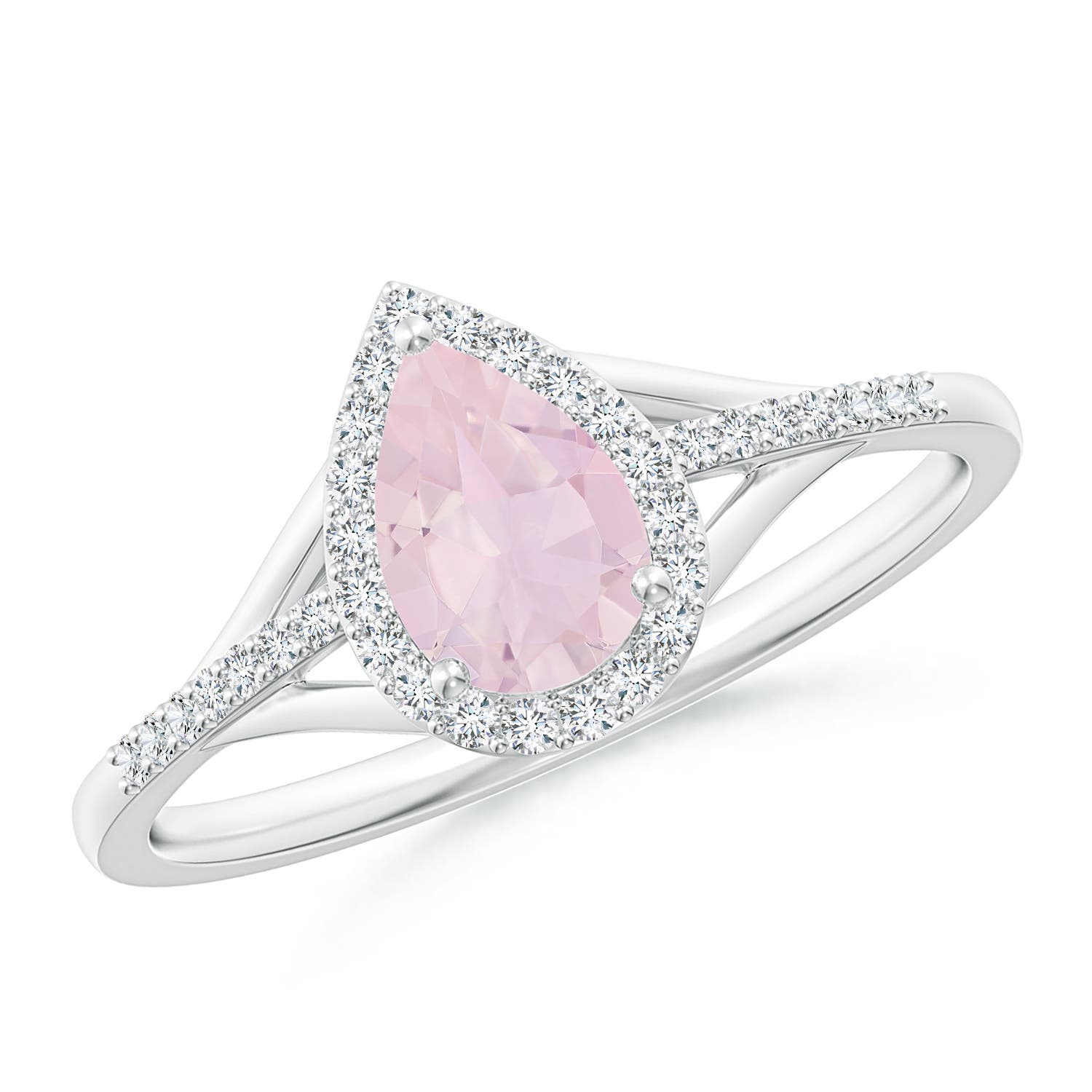 AA - Rose Quartz / 0.72 CT / 14 KT White Gold