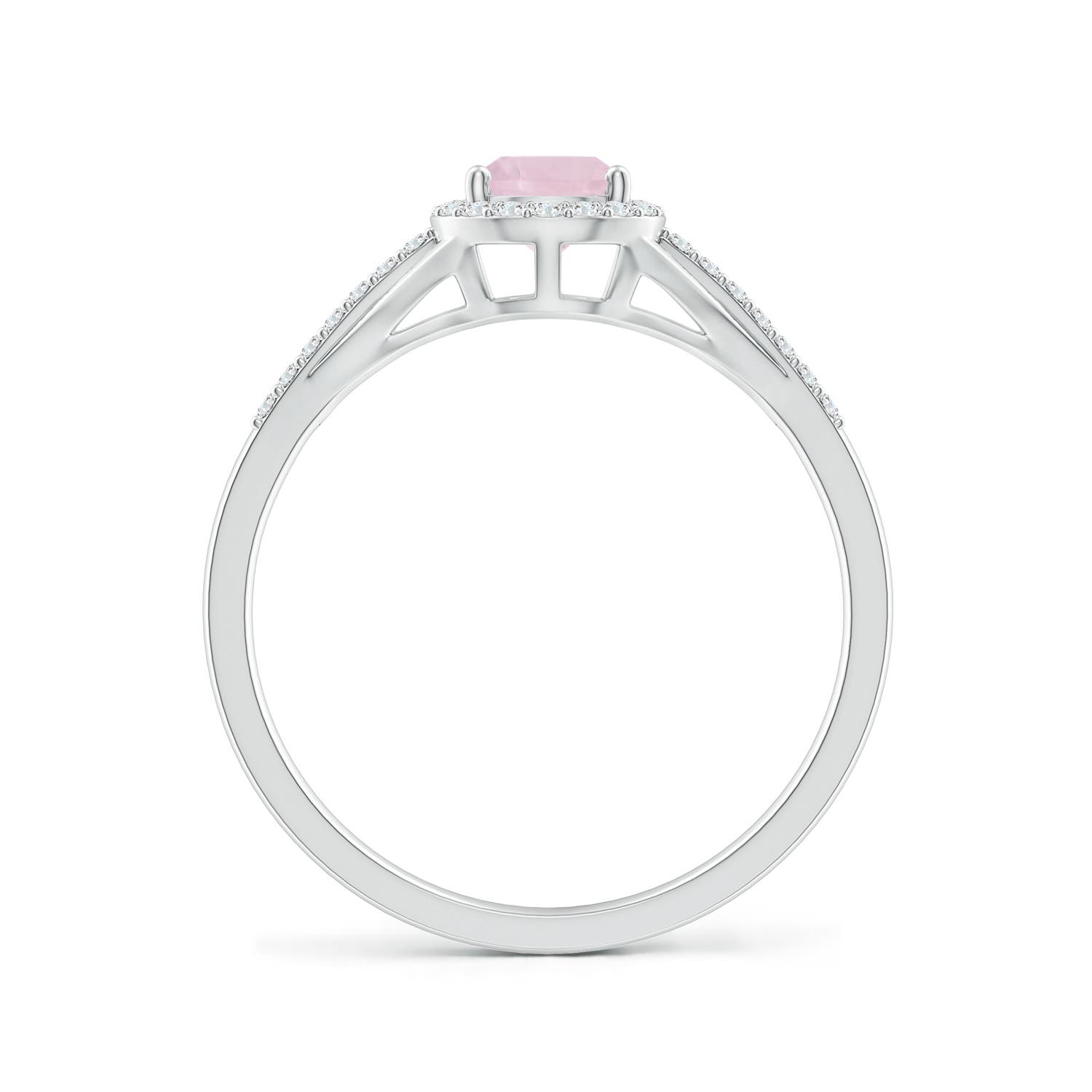 AA - Rose Quartz / 0.72 CT / 14 KT White Gold