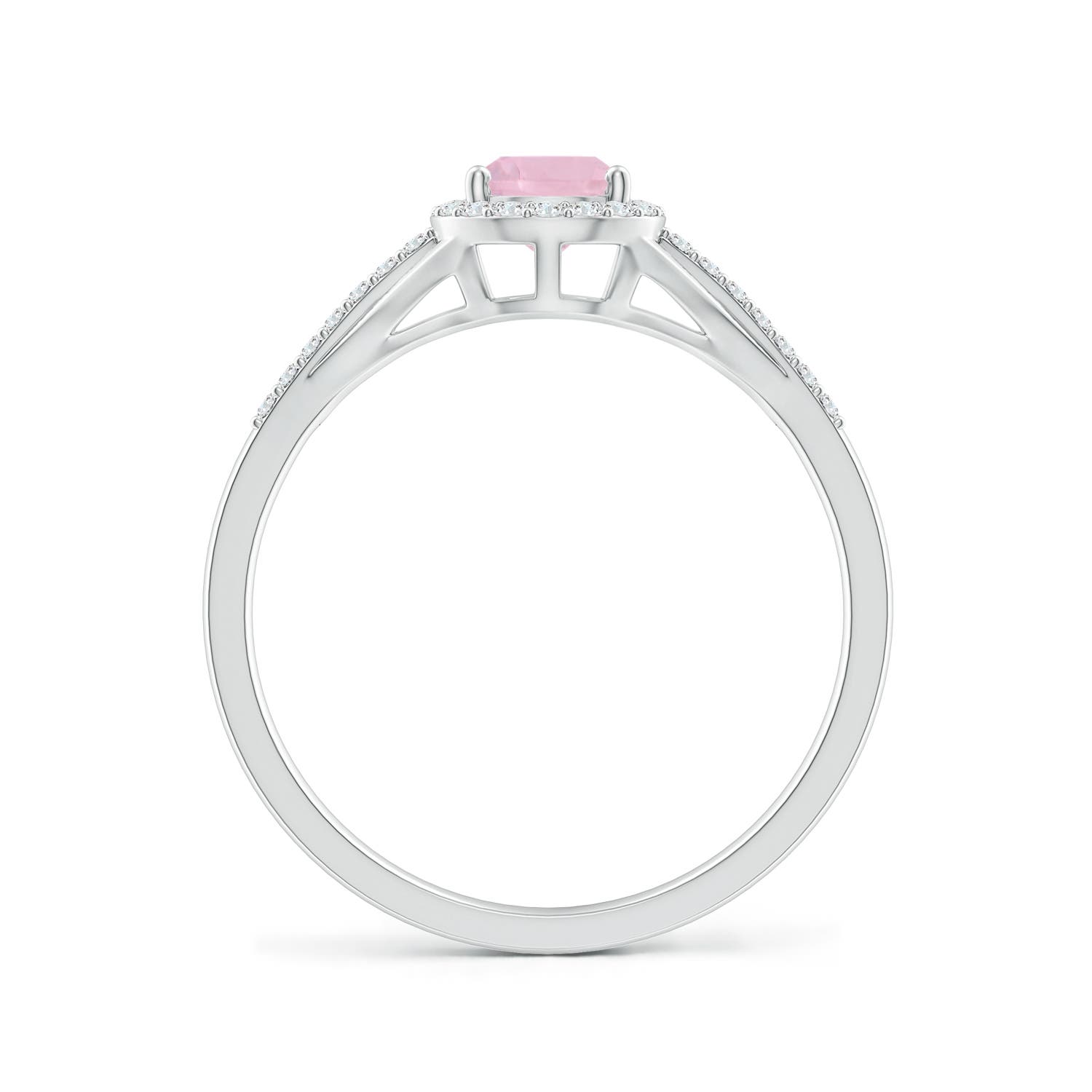 AAA - Rose Quartz / 0.72 CT / 14 KT White Gold