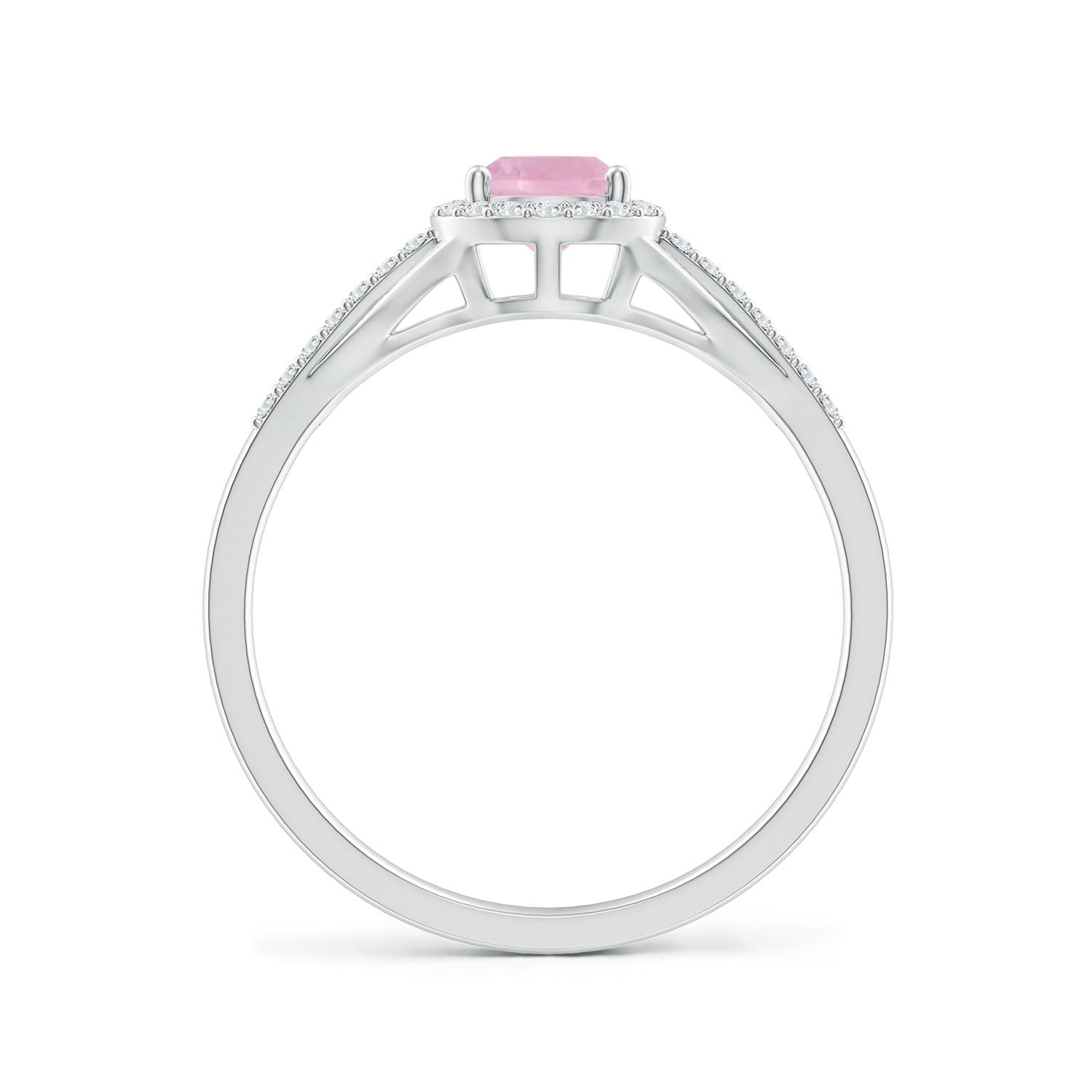 AAAA - Rose Quartz / 0.72 CT / 14 KT White Gold