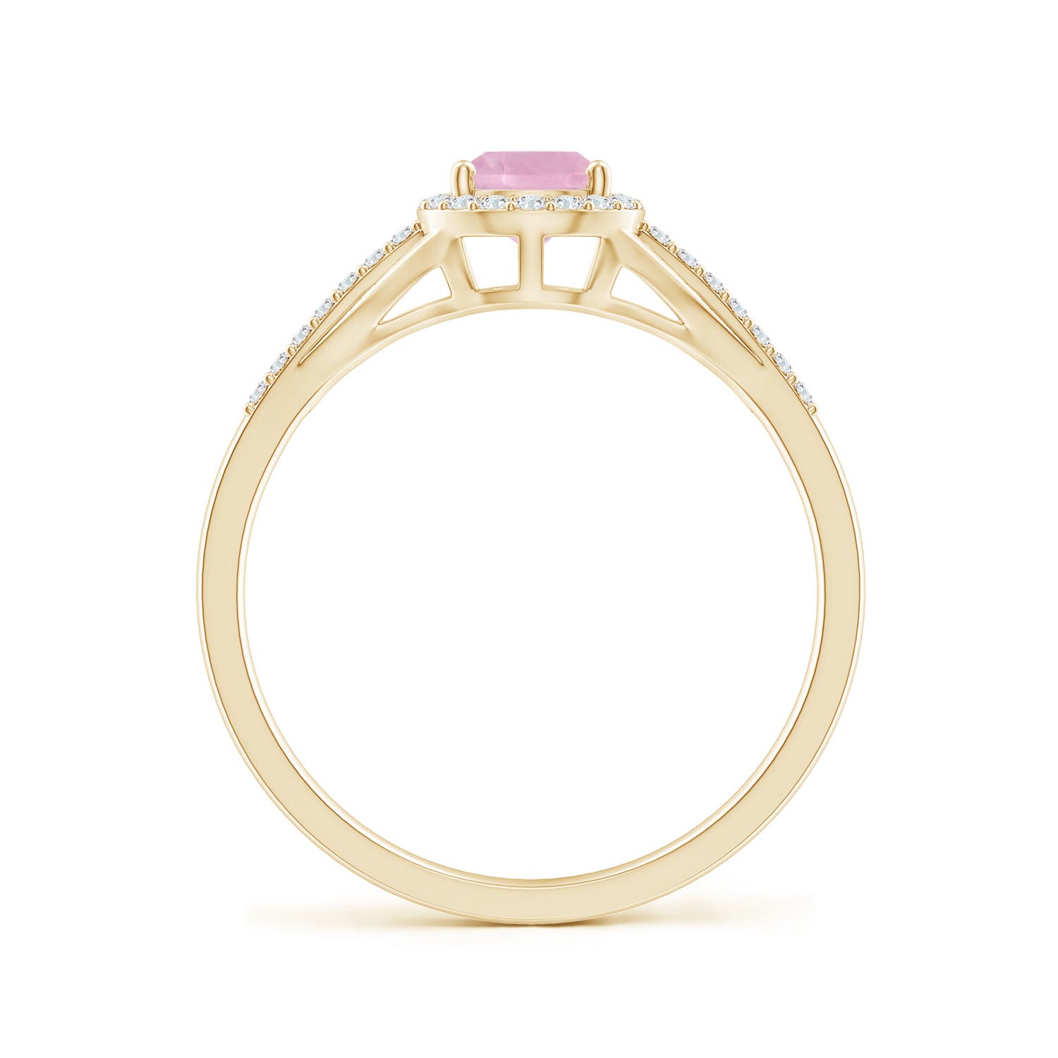 AAAA - Rose Quartz / 0.72 CT / 14 KT Yellow Gold