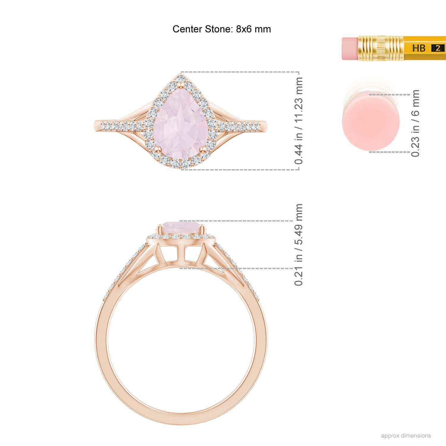 A - Rose Quartz / 1.31 CT / 14 KT Rose Gold