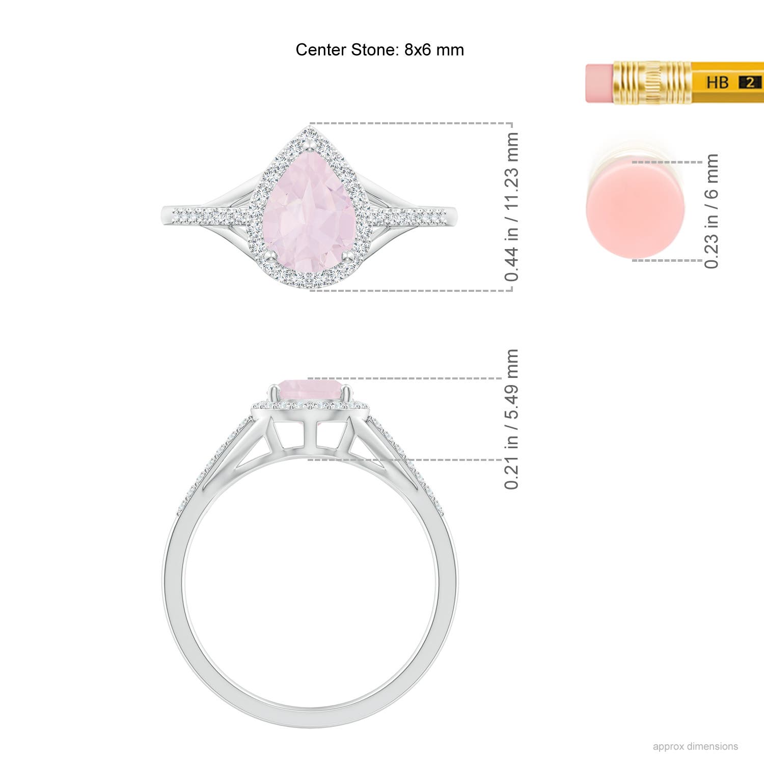 A - Rose Quartz / 1.31 CT / 14 KT White Gold