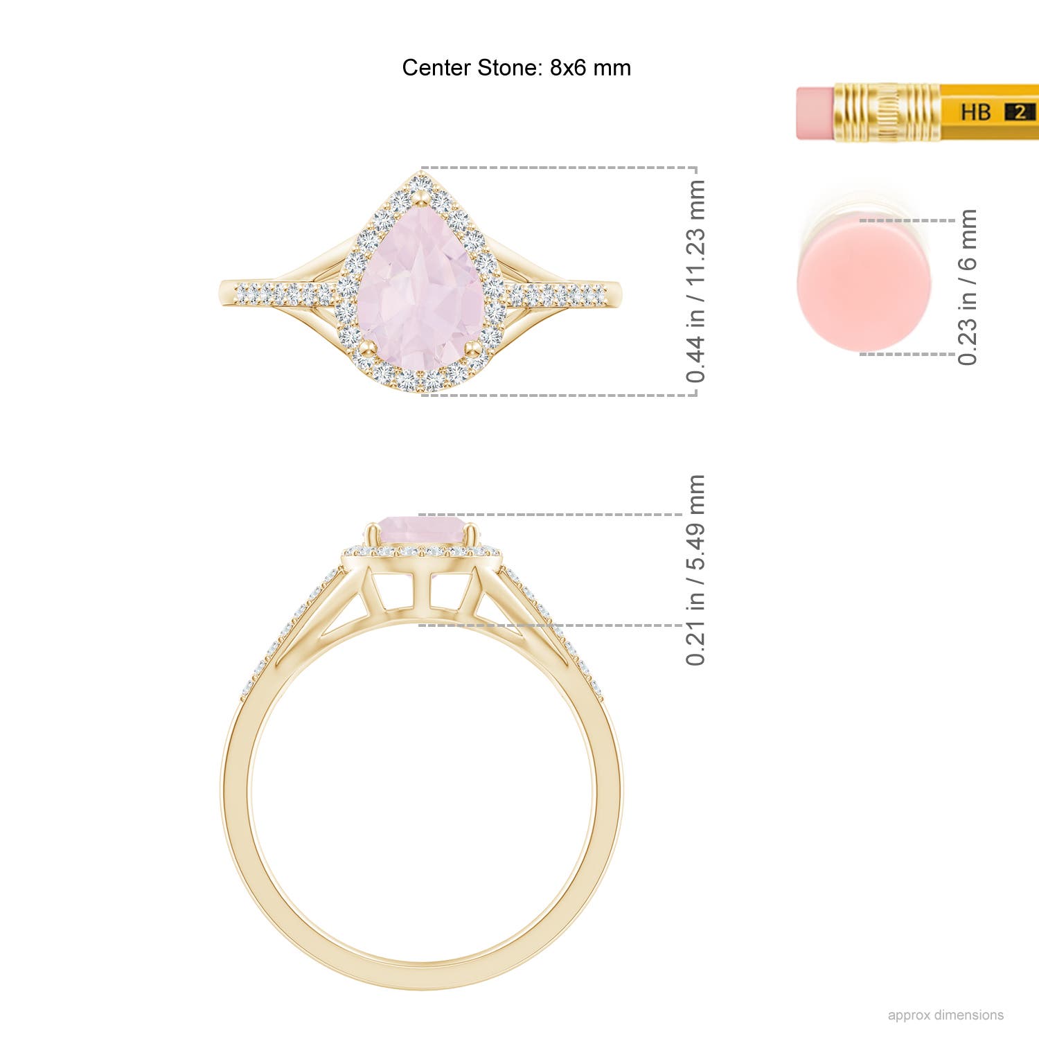 A - Rose Quartz / 1.31 CT / 14 KT Yellow Gold