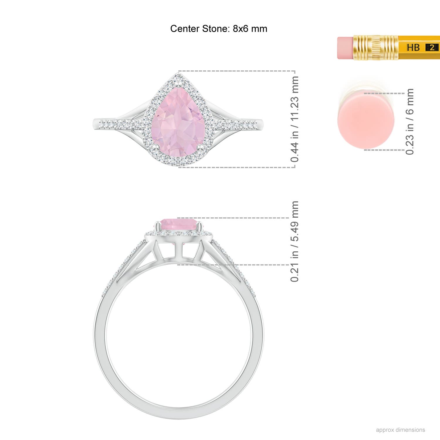 AAA - Rose Quartz / 1.31 CT / 14 KT White Gold