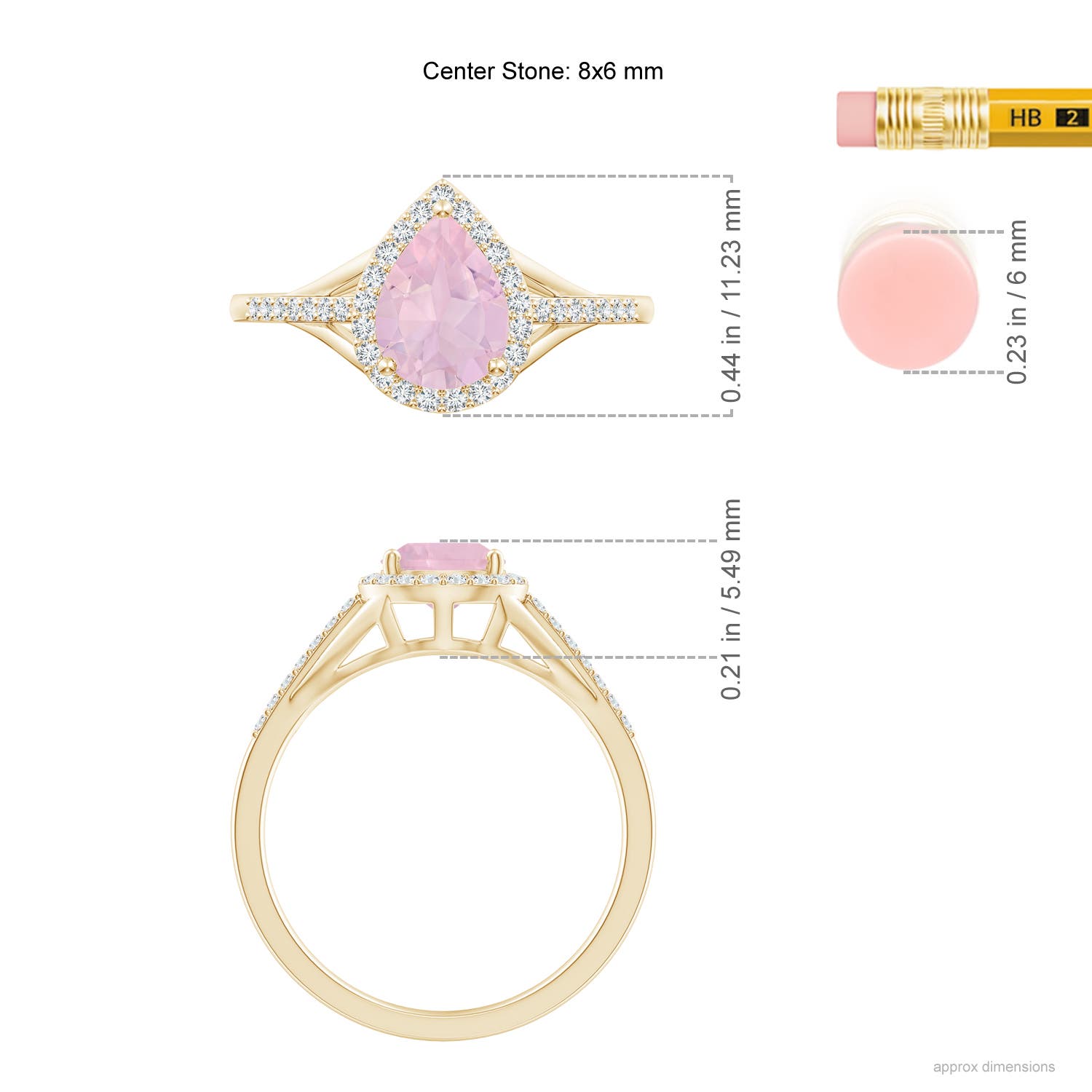 AAA - Rose Quartz / 1.31 CT / 14 KT Yellow Gold