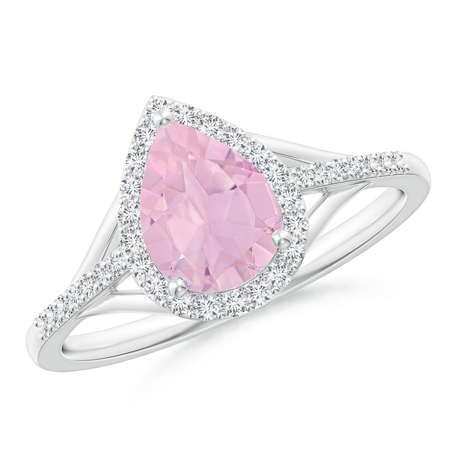 AAAA - Rose Quartz / 1.31 CT / 14 KT White Gold