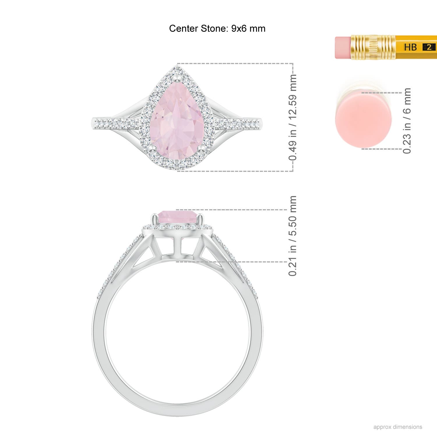 AA - Rose Quartz / 1.58 CT / 14 KT White Gold