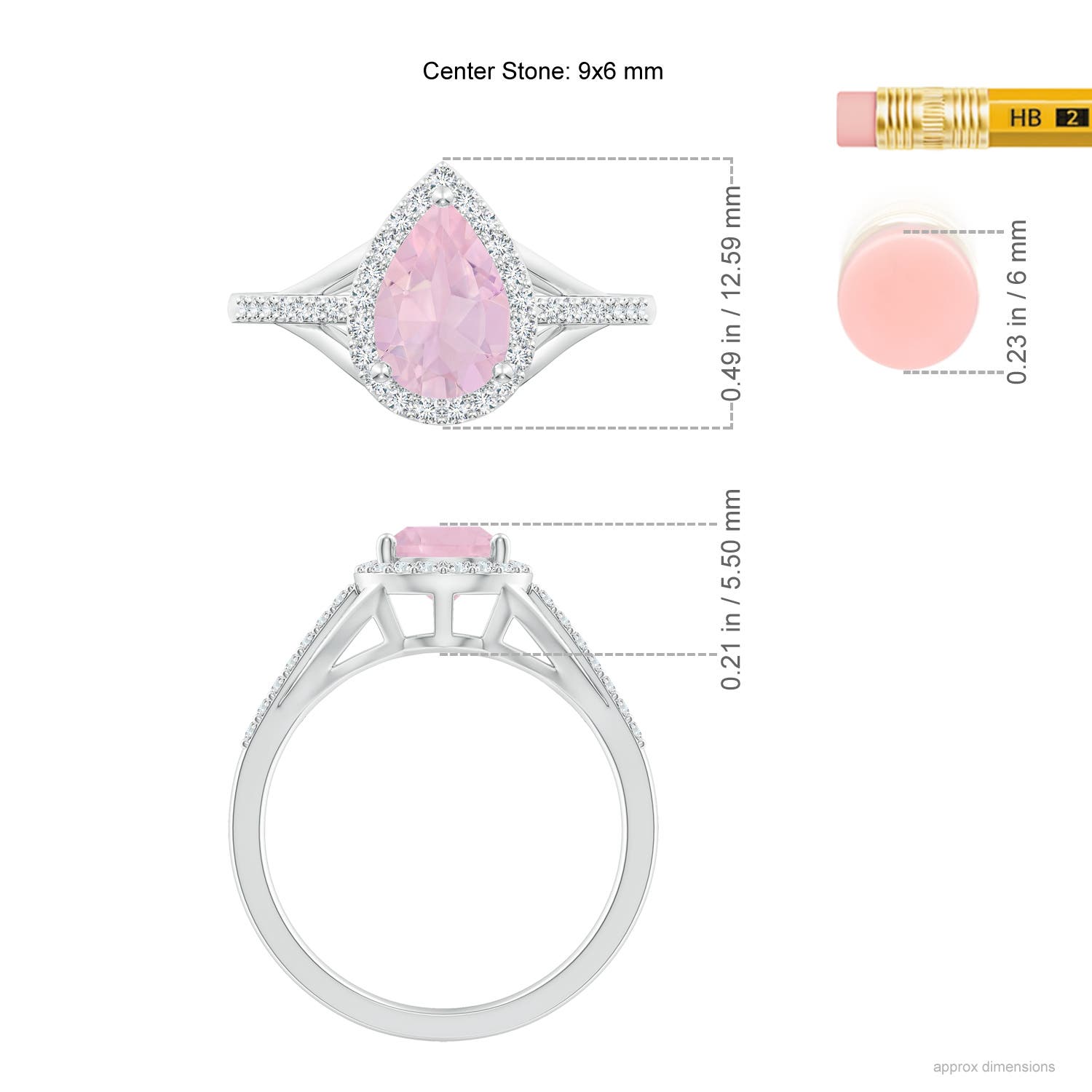 AAA - Rose Quartz / 1.58 CT / 14 KT White Gold