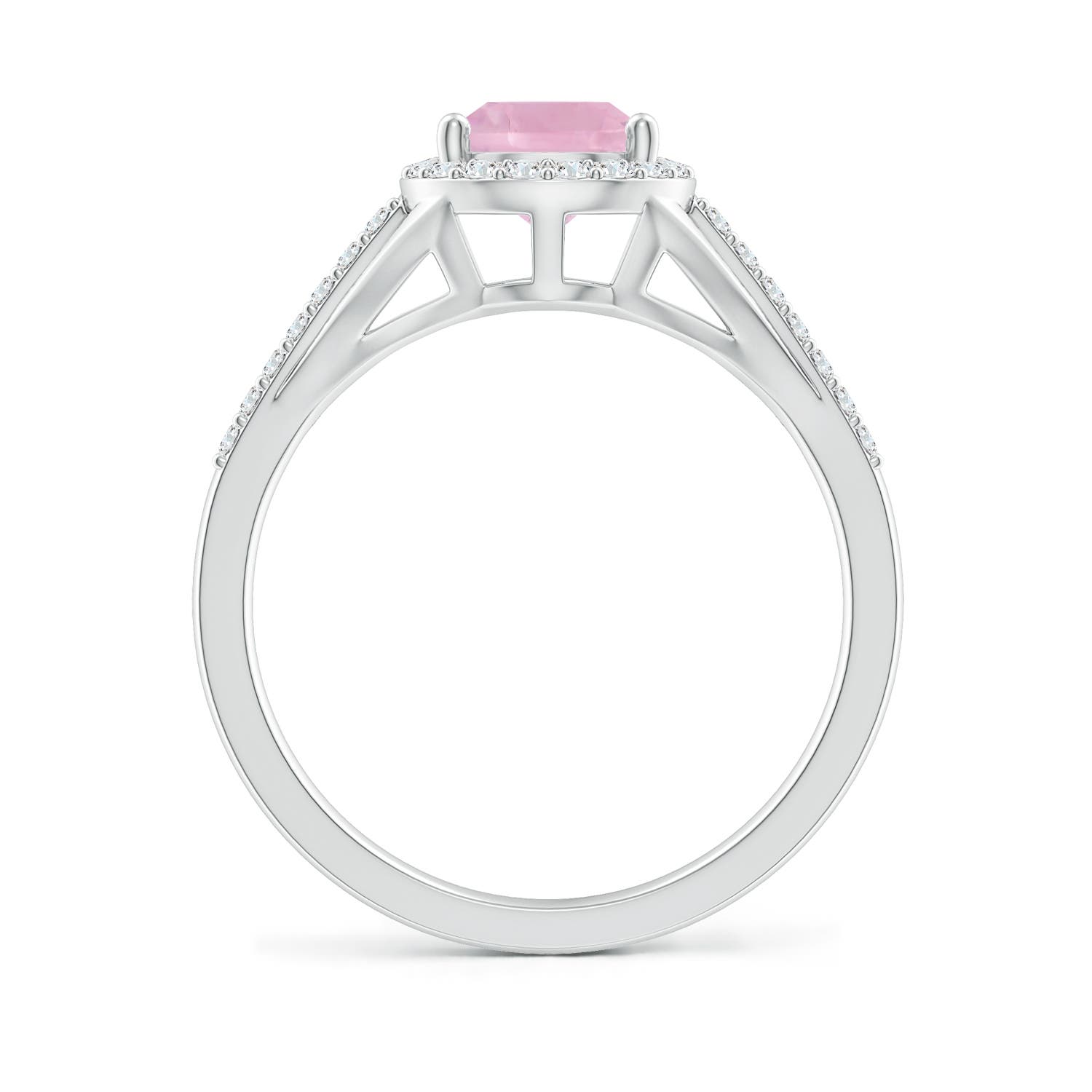 AAAA - Rose Quartz / 1.58 CT / 14 KT White Gold