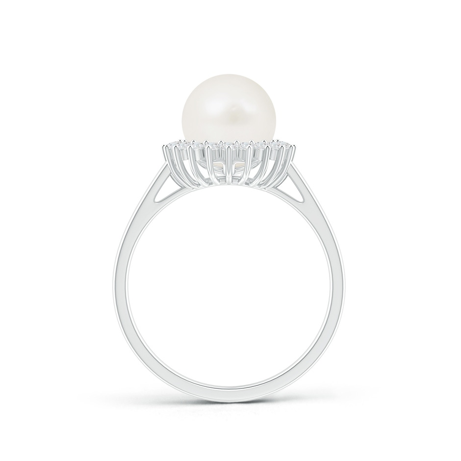 8mm A Freshwater Pearl Ring with Floral Halo in S999 Silver product image