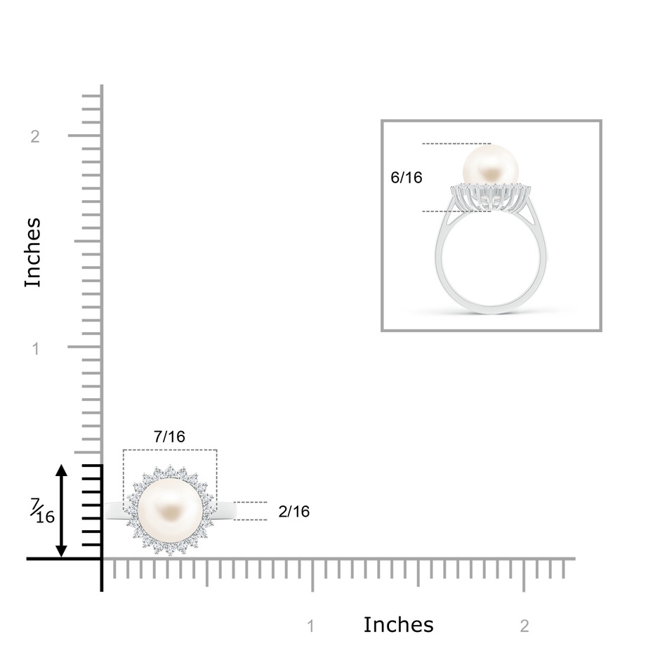 8mm AAA Freshwater Pearl Ring with Floral Halo in White Gold product image