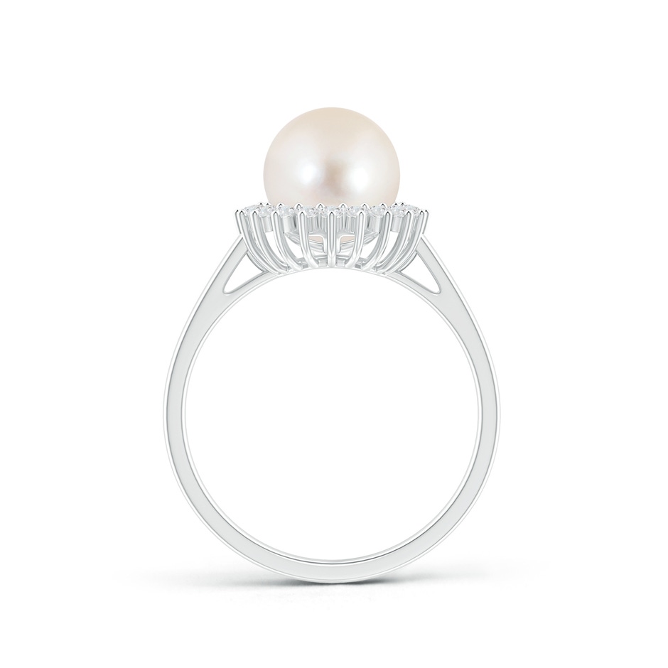 8mm AAAA Freshwater Pearl Ring with Floral Halo in S999 Silver product image