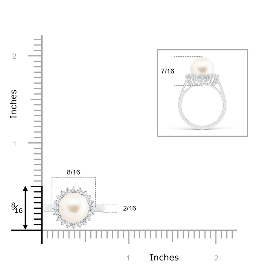 9mm AAA Freshwater Pearl Ring with Floral Halo in White Gold product image