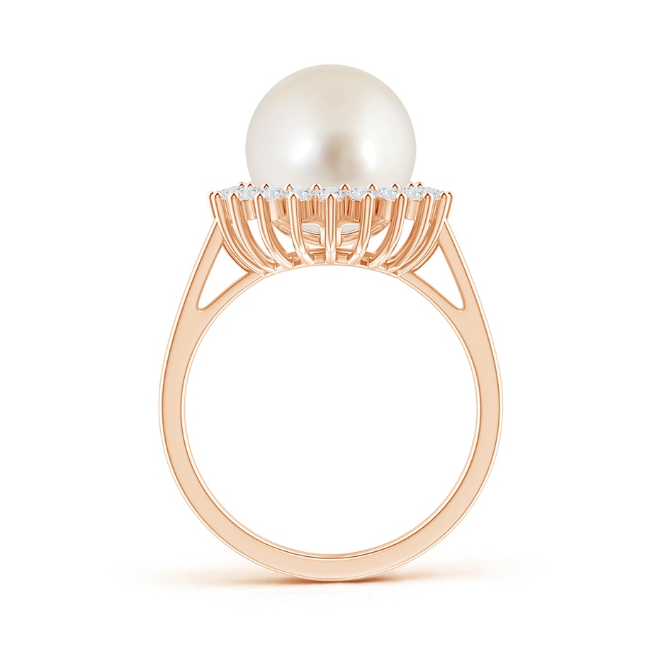 10mm AAAA South Sea Pearl Ring with Floral Halo in Rose Gold product image