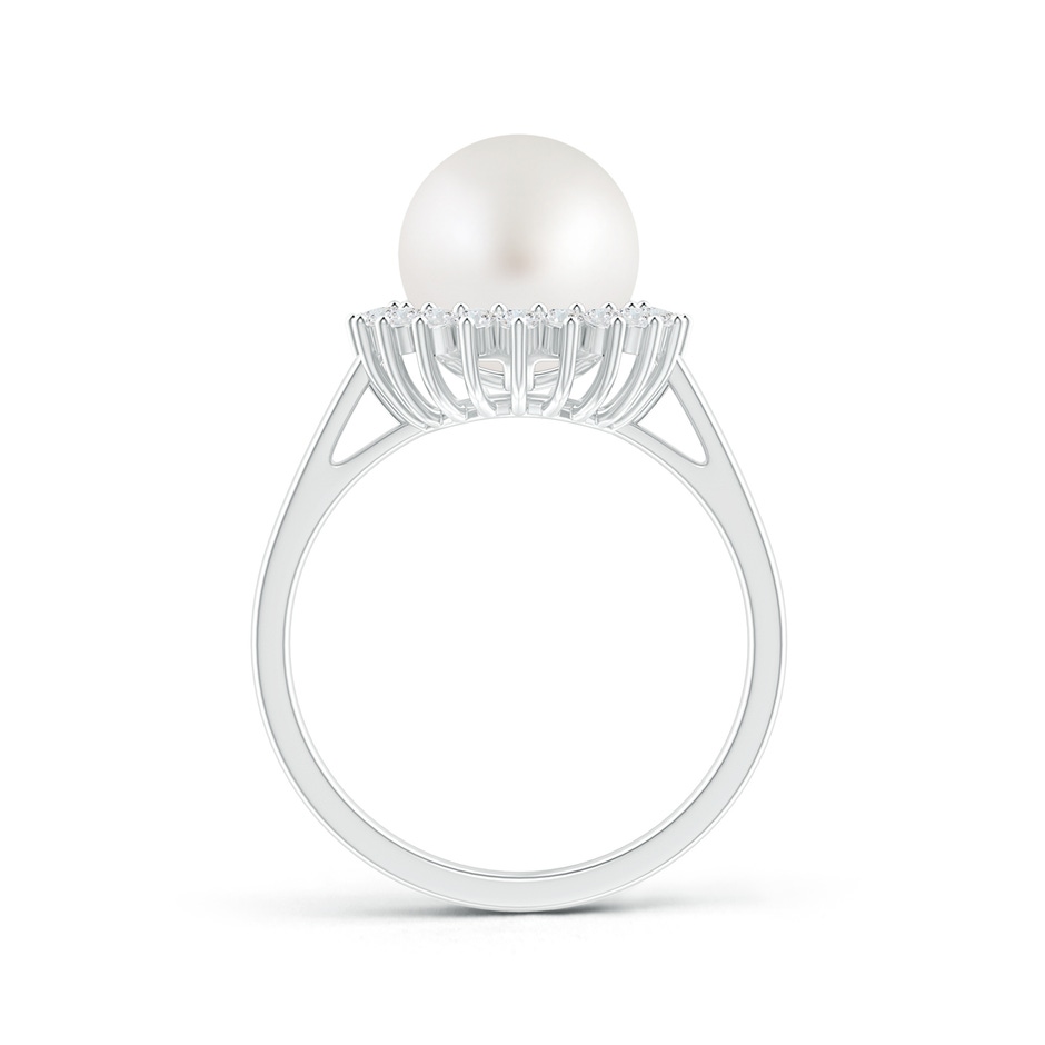 9mm AA South Sea Pearl Ring with Floral Halo in S999 Silver product image