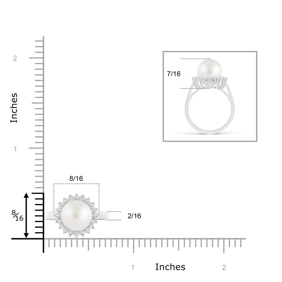 9mm AA South Sea Pearl Ring with Floral Halo in S999 Silver product image