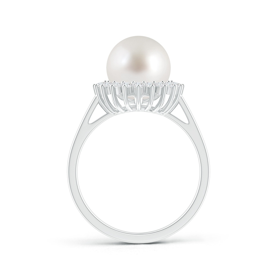9mm AAA South Sea Pearl Ring with Floral Halo in S999 Silver product image