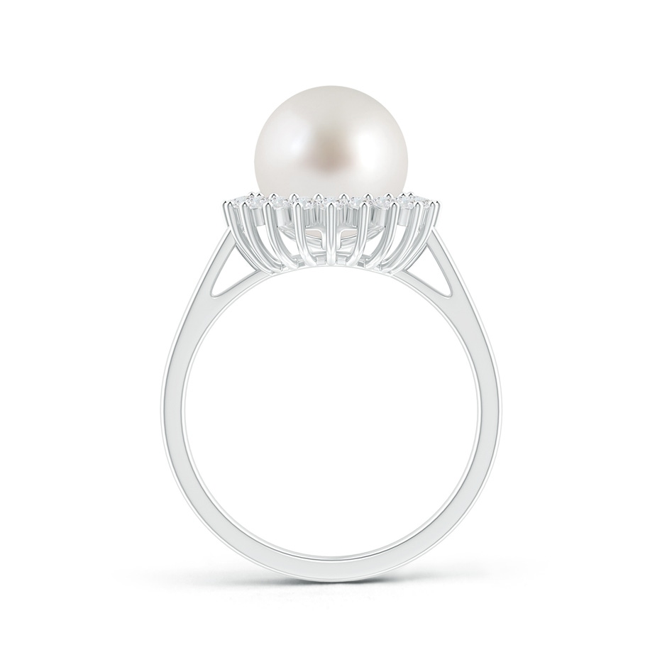 9mm AAA South Sea Pearl Ring with Floral Halo in White Gold product image