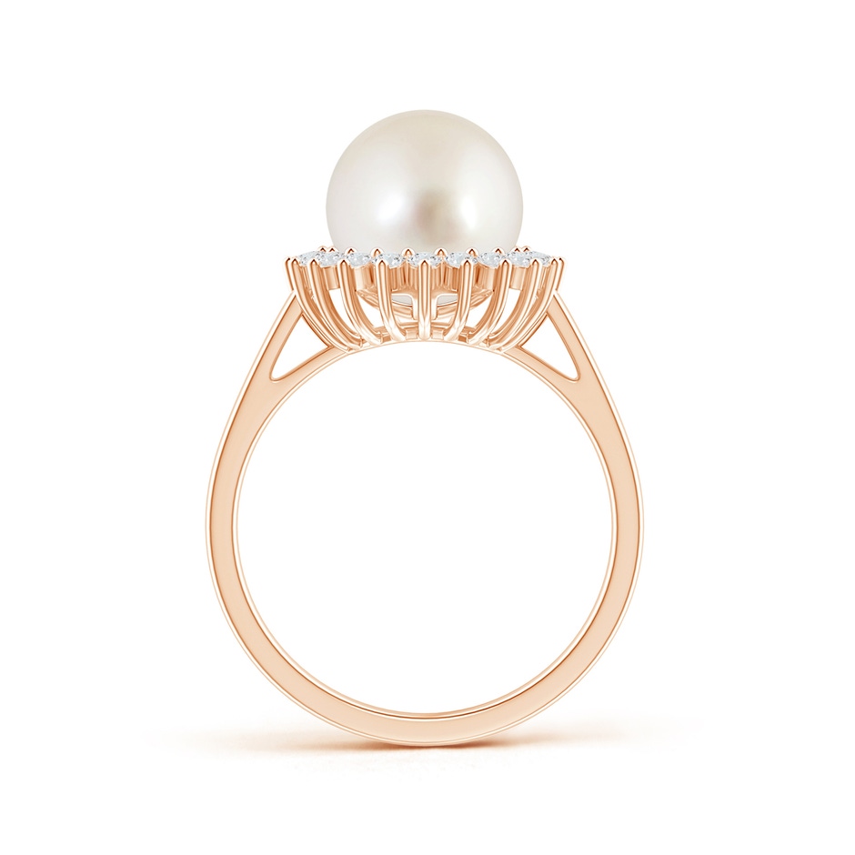 9mm AAAA South Sea Pearl Ring with Floral Halo in Rose Gold product image