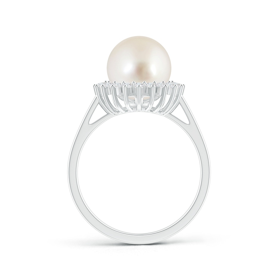 9mm AAAA South Sea Pearl Ring with Floral Halo in S999 Silver product image