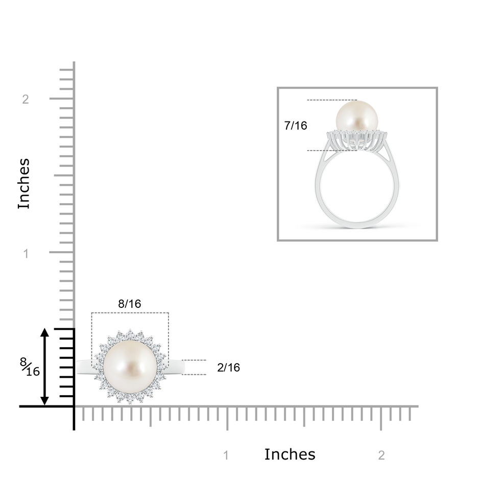 9mm AAAA South Sea Pearl Ring with Floral Halo in S999 Silver product image