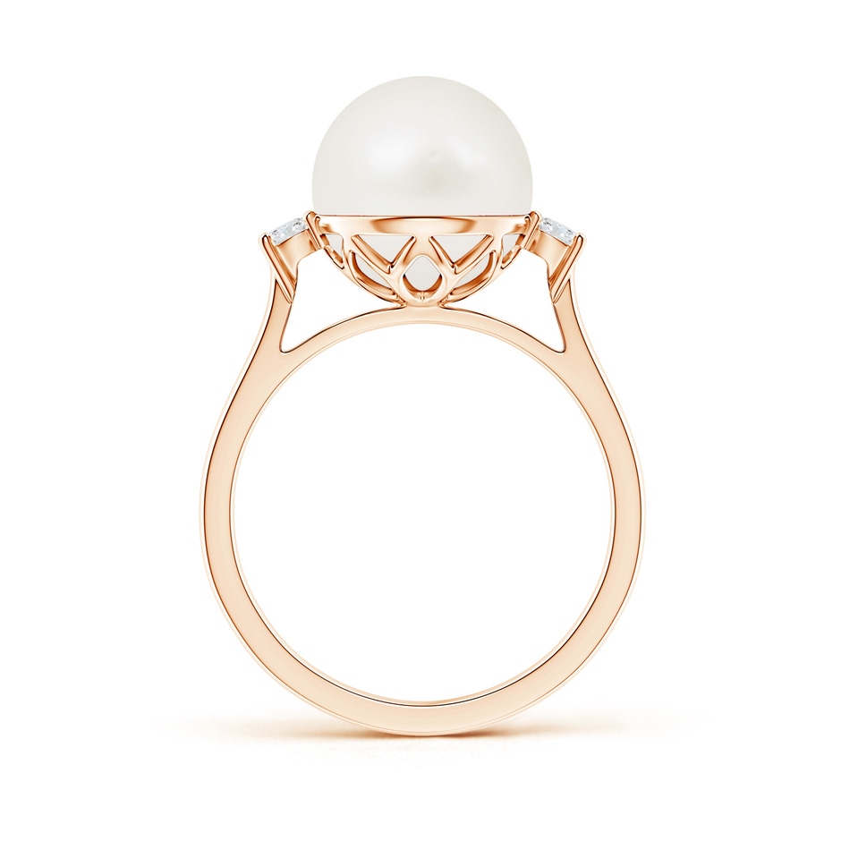 10mm A Freshwater Pearl Ring with Diamond Accents in Rose Gold product image