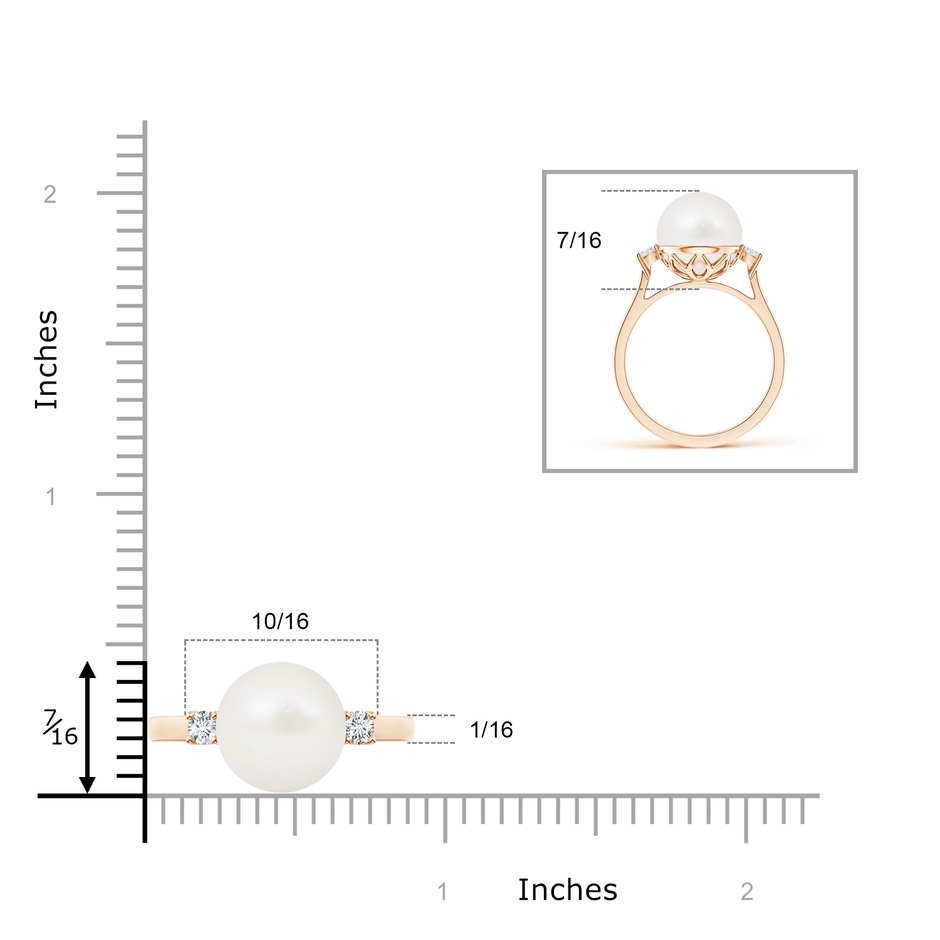 10mm A Freshwater Pearl Ring with Diamond Accents in Rose Gold product image