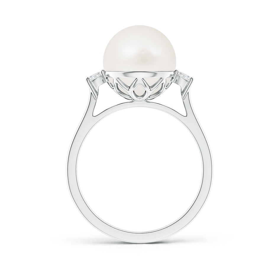 10mm A Freshwater Pearl Ring with Diamond Accents in S999 Silver product image