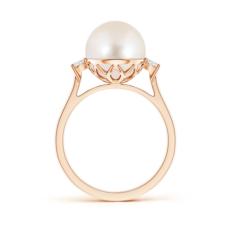 10mm AAAA Freshwater Pearl Ring with Diamond Accents in Rose Gold product image