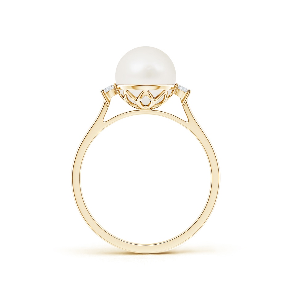 8mm A Freshwater Pearl Ring with Diamond Accents in 9K Yellow Gold product image
