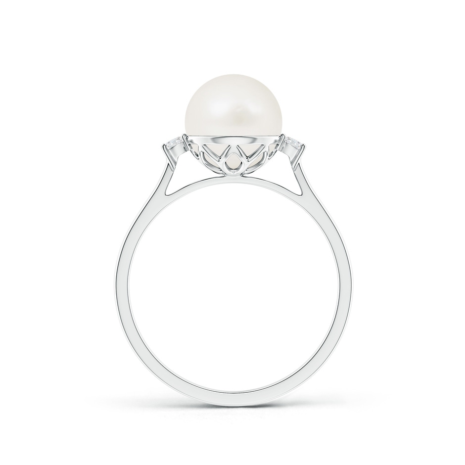 8mm A Freshwater Pearl Ring with Diamond Accents in S999 Silver product image
