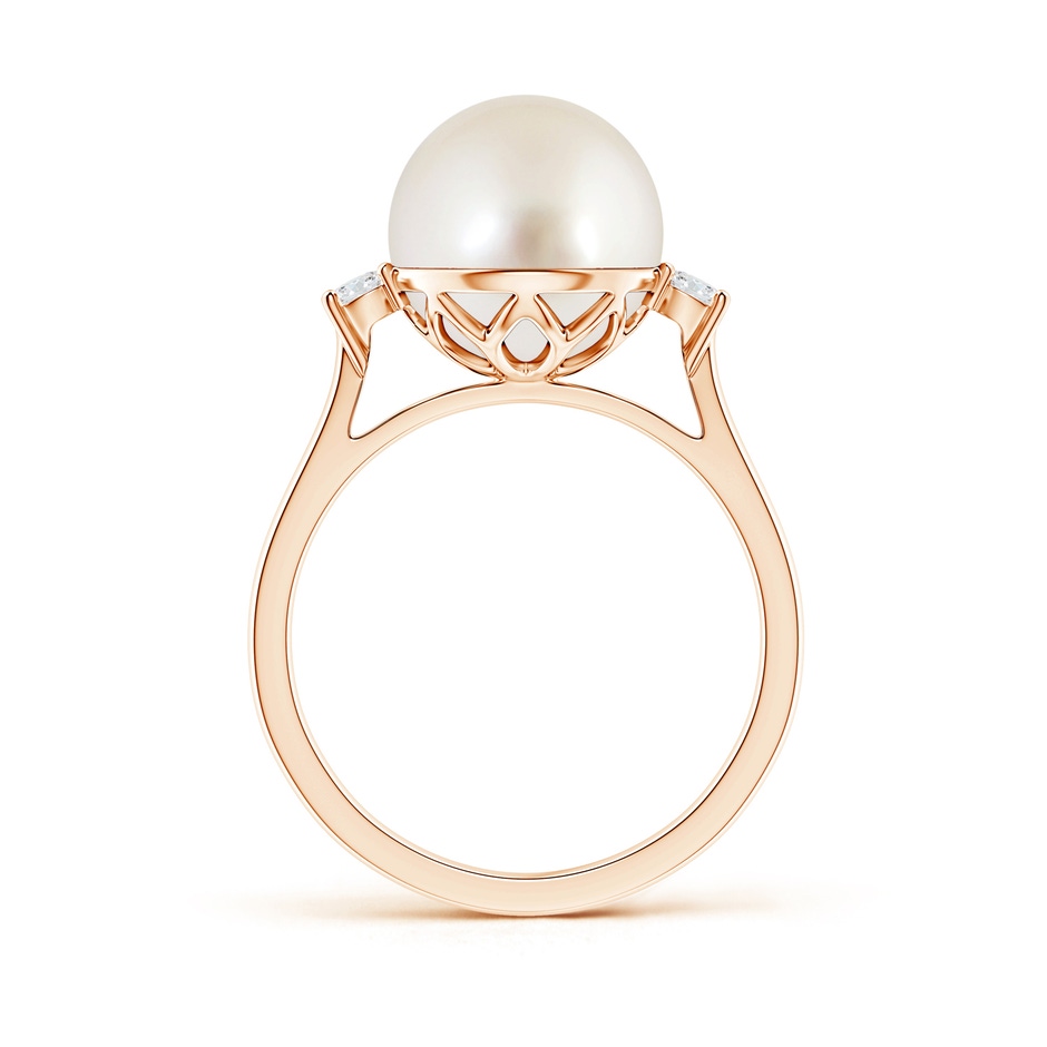 10mm AAAA South Sea Pearl Ring with Diamond Accents in Rose Gold product image