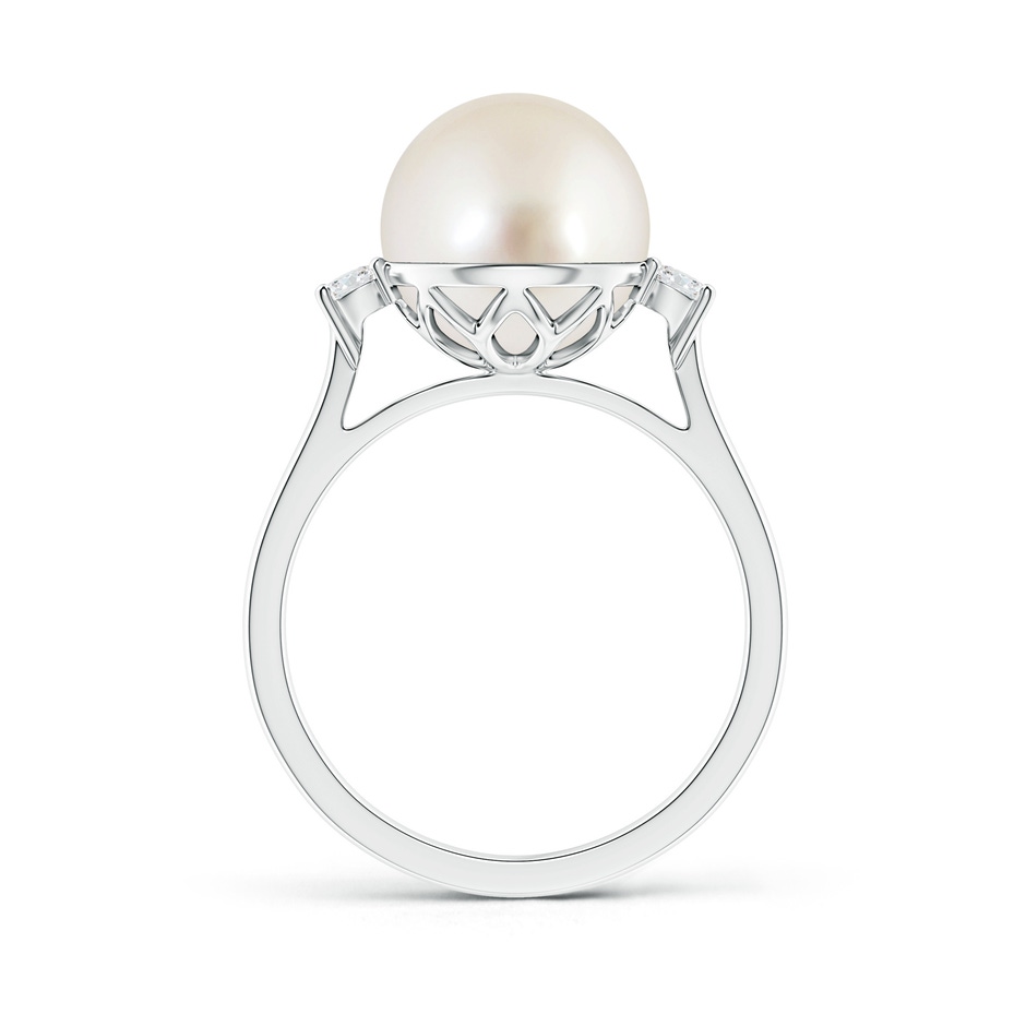 10mm AAAA South Sea Pearl Ring with Diamond Accents in S999 Silver product image